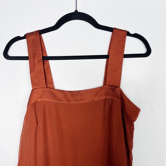 LK Bennett Silk Sally Sleeveless Blouse Tank Top US 4 Cinnamon Rust Orange - Picture 3 of 10